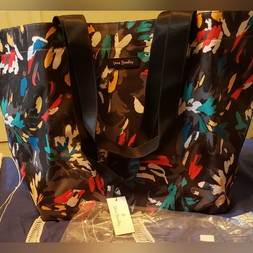 NWT-Vera Bradley Splash Floral Tote Bag - Picture 2 of 7